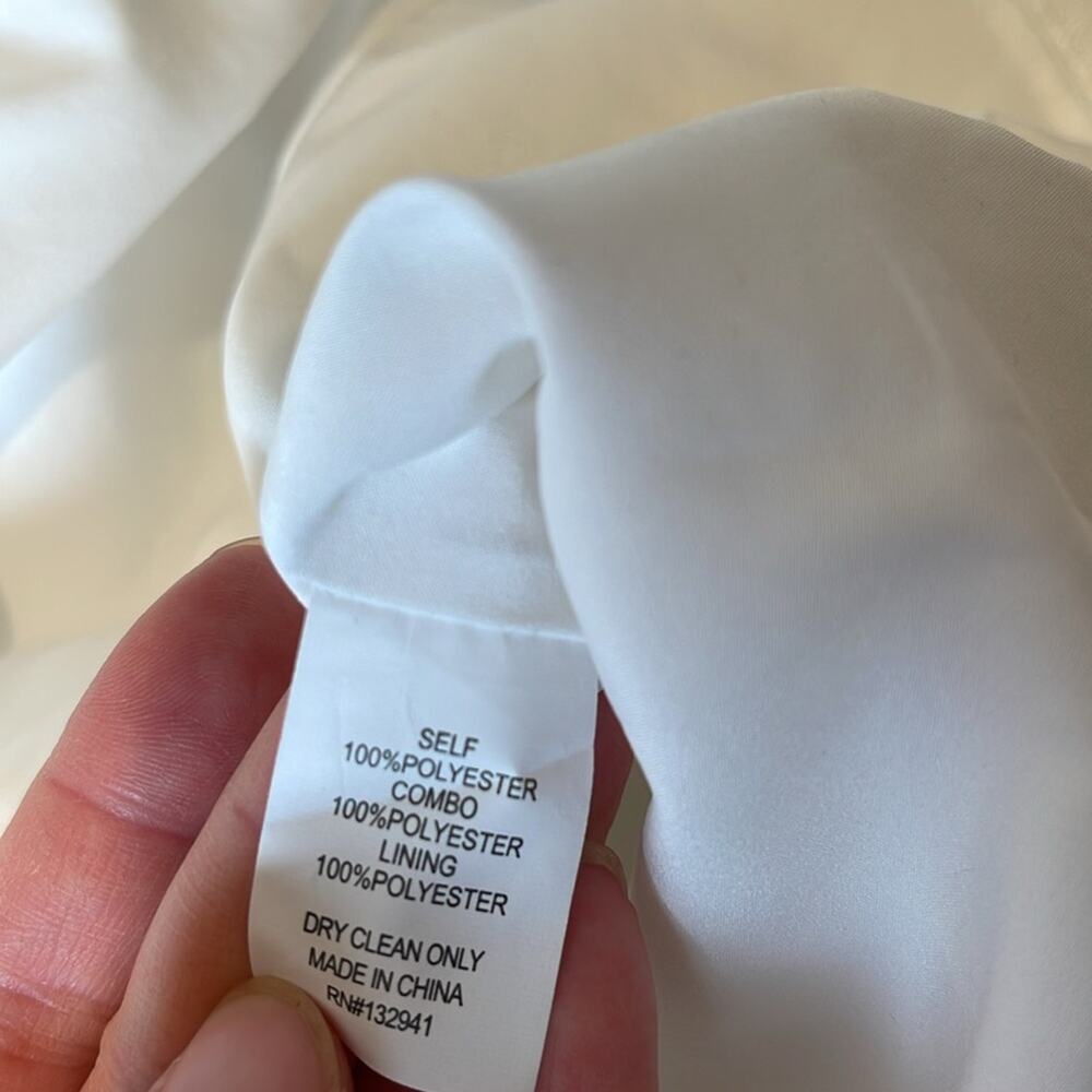 AMANDA UPRICHARD Fae Rose Ivory White Floral Rosette Strapless Mini Dress Size L - Picture 7 of 7